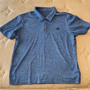 Adidas Men's Heathered Blue Polo Shirt
